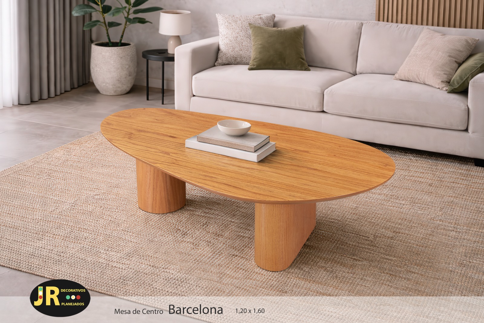 Mesa de Centro Barcelona — mesa de centro em madeira maciça, fabricação própria JR Decorativos, Ubá MG